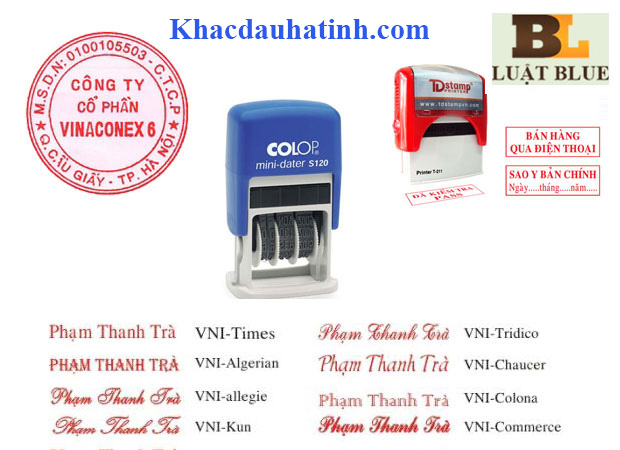 khắc dấu tại Can Lộc cho các tổ chức công ty, doanh nghiệp